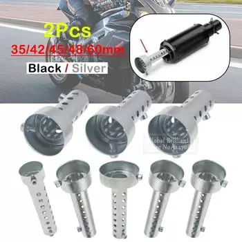 2x мотоциклетный глушитель Can DB Killer, шумоподавитель, регулируемый глушитель выхлопной системы 35 мм/42 мм/45 мм/48 мм/60 мм