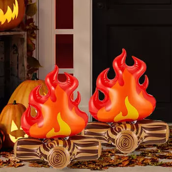 2x надувной фальшивый костер на открытом воздухе, декоративные надувные изделия для патио на Хэллоуин