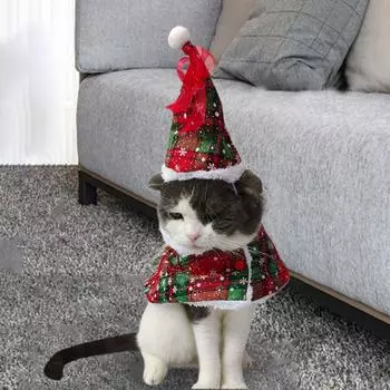 2x накидка для собак и кошек, одежда для домашних животных со шляпой, очаровательная универсальная накидка для кошек, накидка для домашних животных для котят, домашних животных, вечеринки для щенков на Хэллоуин S