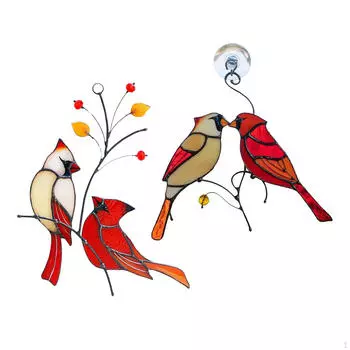 2x настенная скульптура кардинала, художественное произведение, декоративные украшения в виде птиц, прочный цинковый сплав