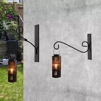 2x настенный кронштейн железный вешалка для растений для внутреннего и наружного декоративного садового крючка для подвешивания