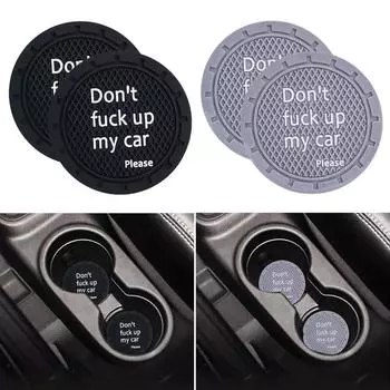 2X New Styling Car Anti-Slip Water Cup Pad Coaster Water Cup Mat Silicone Non-lip Universal Fashion Auto Interior Accessories чёрный