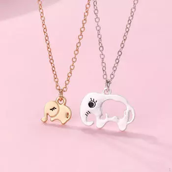 2x ожерелье со слоном для матери и ребенка, ювелирные изделия, простые модные романтические женские украшения для