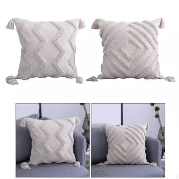 2x Пледы Чехлы Тканые Тафтинговые Наволочки Кисточки Главная