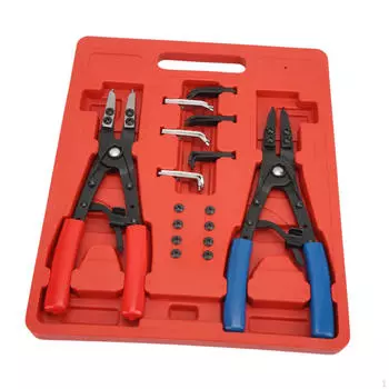 2x Плоскогубцы для пружинных колец с храповым механизмом, пружинное стопорное кольцо, сопротивление натяжению, надежность, сталь, прочная