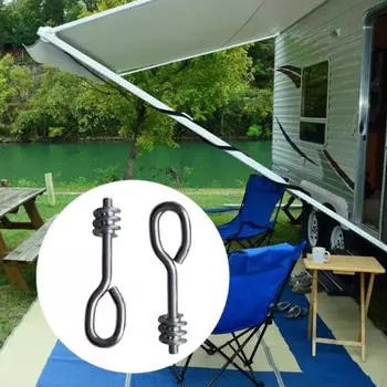 2x Подъемные рым-болты с плечом, винтовые крюки, рым-болты для палубы, навеса, патио, зонта от ветра, резьба для газона