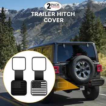 2X Пылезащитный чехол для прицепа, заглушка для крюка, аксессуары для буксировки, вставная трубка приемника, класс 3, 4, 5, крышка, подходящая для 2-дюймового приемника сцепного устройства чёрный