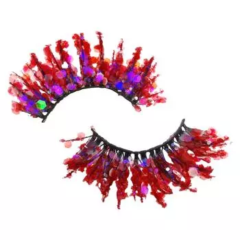 2x Reusable And Washable Glittery Eyelashes With Sequins For Long-Lasting Glamour Long-Lasting Wear
