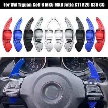 2x рулевое колесо DSG подрулевые переключатели удлинитель алюминиевый сплав для VW Tiguan Golf 6 MK5 MK6 Jetta GTI R20 R36 CC Scirocco серебряный