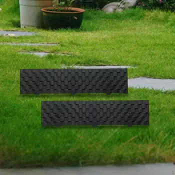 2x Садовая окантовка, прочное украшение для газона, садовый забор черного цвета для дорожек на патио
