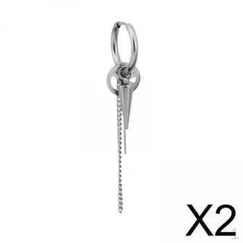 2x серьги-гвоздики с кисточками в корейском стиле, подарки, кулон-гвоздики для ушей на день рождения, для мужчин, женщин и девочек