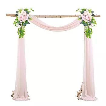 2x шифоновая ткань для драпировки занавесок, цветостойкий, хороший эффект драпировки для свадебного украшения, драпировка из шифона