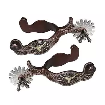 2x шпоры для лошадей Anti Rust Western Style Spur для соревновательного оборудования Brown