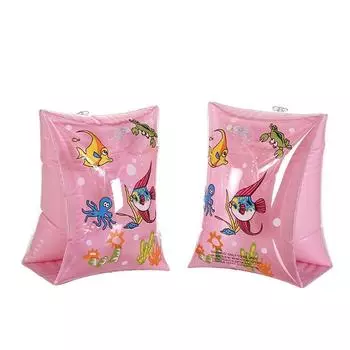 2x Sporting Goods Float Bands Thicken PVC Swimming Arm Bands Inflatable Arm Bands Pool PINK-ADULT