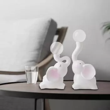 2x статуи слонов, скульптура, современный домашний декор, центральная часть стола, художественное произведение, орнамент, фигурка из смолы