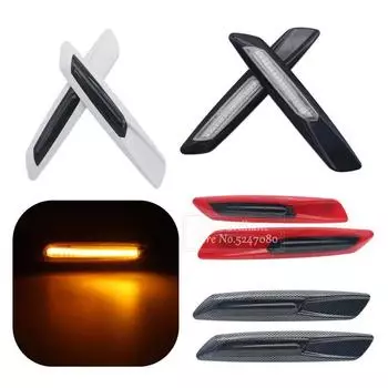 2x светодиодных габаритных фонаря на крыло, указатели поворота, форма лезвия, дымчатый корпус для BMW E60 E61 E39 E81 E82 E87 E90 E91 E92 E93