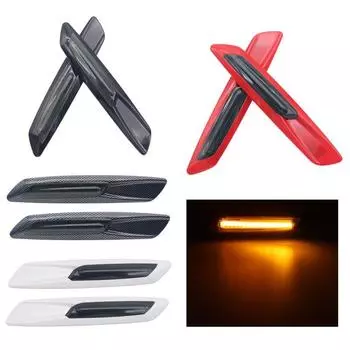 2x светодиодный боковой габаритный фонарь на крыле, указатель поворота, форма лезвия, черный корпус, 12 В для BMW E60 E61 E39 E81 E82 E87 E90 E91 E92 E93