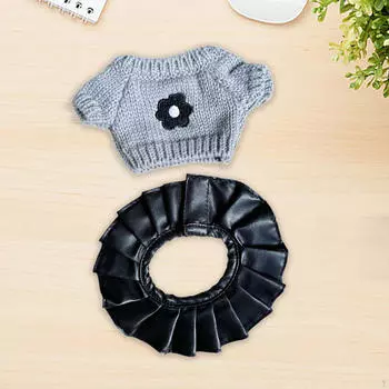 2x свитера для кукол и кожаная юбка, аксессуары для одежды, костюмы для 20 см, наряды