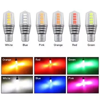 2X T10 LED W5W новейшая SMD автомобильная сигнальная лампа акриловая лампа 902 921 автоматическая полярность клин считывание номерного знака дверная лампа белая 12 В 2PCS синий