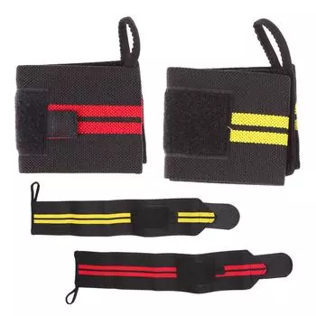 2X тренировочные ремни для тяжелой атлетики на запястье, поддерживающие перчатки для бодибилдинга AB, хит продаж жёлтый/чёрный