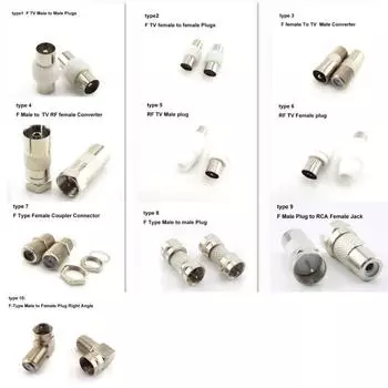 2x TV RF F «мама» для RF-коаксиала F «мама» вилка адаптера Разъем Разъем Терминал Конвертер видео для антенн Коаксиальная антенна Type7