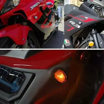 2X Универсальные мотоциклетные 1-светодиодные янтарные указатели поворота для мотоцикла