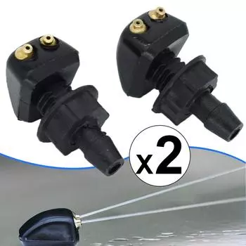 2x универсальные насадки для мытья переднего стекла, распылитель, разбрызгиватель, носик для воды для Toyota Mazda Hyundai чёрный