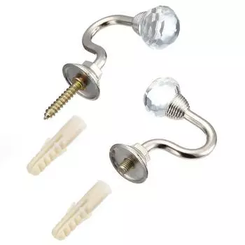 2X Вешалка для штор с держателем для штор Настенные крючки для подхвата штор