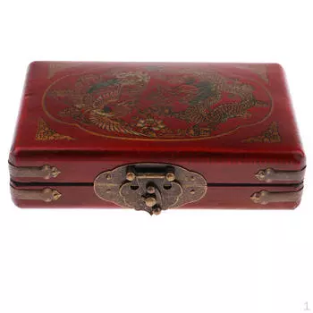 2x винтажные китайские деревянные бусины, арифметические счеты, 5 цифр, с коробкой для хранения