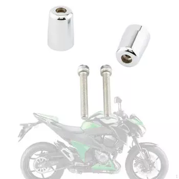 2x Замена ручек руля, заглушек, слайдеров для Kawasaki Z800 Z900 Silvery
