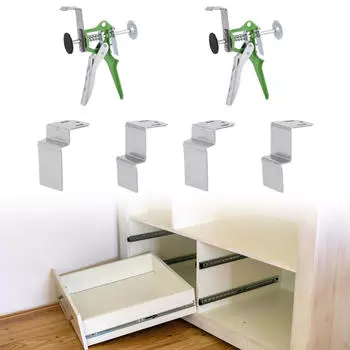 2x Зажимы для установки передней панели ящика Фиксация Экономия труда Эффективный Универсальный