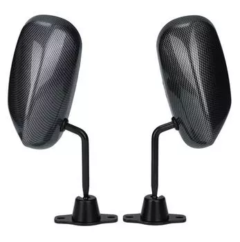 2X Зеркало бокового вида двери гоночного автомобиля в стиле F1 из углеродного волокна, синяя линза с аксессуарами