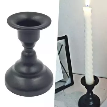 2x железных подсвечника для свечей, подставка для свечей, простой подсвечник для столба 2Pcs Black