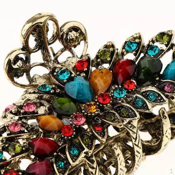 2x женские большие зажимы для челюстей, металлические стразы, заколка для волос с кристаллами