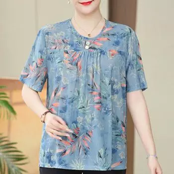 2XL-7XL Большие размеры Элегантные женские блузки Летние топы оверсайз Женские повседневные рубашки с коротким рукавом 2XL