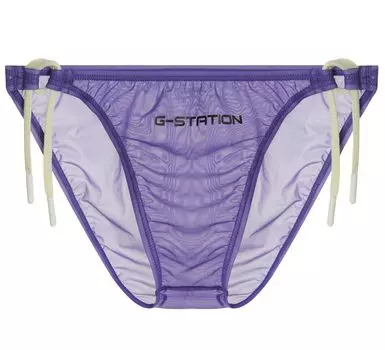 2XL Purple STC String Panties Swimsuit Sheer Bikini Sexy Swimwear [G-Station] See-Through Men s