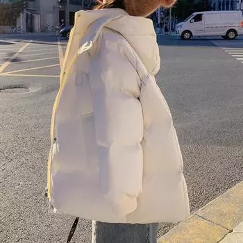 2XL Женская пуховая куртка Женская хлопковая куртка средней длины Новое зимнее корейское утолщенное хлопковое пальто Студенческое пальто Хлопковая куртка XL жёлтый