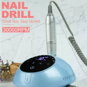 30000 об/мин портативная электрическая дрель для ногтей для маникюра, дрель, ручка, фреза, дрель для ногтей, полировщик, инструмент для маникюрного салона US Plug белый