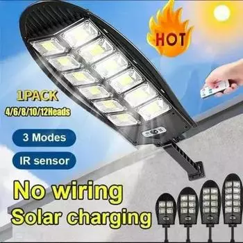 30000 Вт Модернизированный солнечный уличный фонарь 504LED Открытый водонепроницаемый светодиод для садовой стены Регулируемый угол Солнечная лампа Встроенная 10000 мАч 168LED