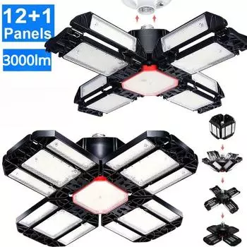 3000 лм 13-страничная регулируемая панель, светодиодный светильник для гаража, деформационный потолочный светильник, светильник для мастерской, склада, залив, многофункциональный удобный светильник для гаража P10-13 pages-3000LM