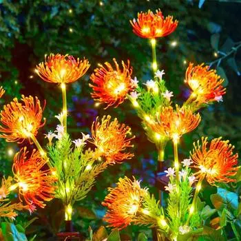 3000 лм наружные IP65 водонепроницаемые садовые светильники светодиодные солнечные цветочные светильники для дорожек, двора, газона, заднего двора, украшения дома, солнечные ландшафтные светильники yellow