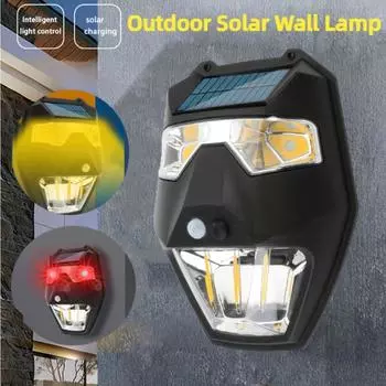3000 лм уличный солнечный светильник 5 режимов вольфрамовая проволока настенный светильник маска предупреждение сад зондирование вилла ночной водонепроницаемый солнечный светильник Three mode (no red light)