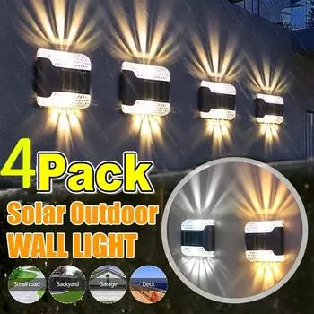 3000 мАч светодиодный солнечный солнечный светильник настенный светильник уличный садовый забор светильник двор балкон украшение водонепроницаемый настенный светящийся светильник white light-1pcs
