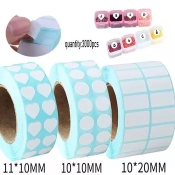 3000 шт., алмазные картины, Классификация хранения, отличительные наклейки с белой этикеткой, алмазная живопись, пустая самоклеящаяся наклейка Square