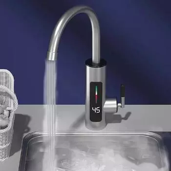 3000 Вт 220 В Электрический кухонный водонагреватель кран из нержавеющей стали светодиодный цифровой мгновенный кран для горячей воды нагреватель холодного отопления кран серебряный