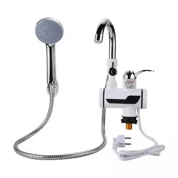 3000 Вт ЕС Plug Проточный электрический водонагреватель Душ Цифровой дисплей 220 В Кухня Ванная Проточный водонагреватель с горячей водой EU