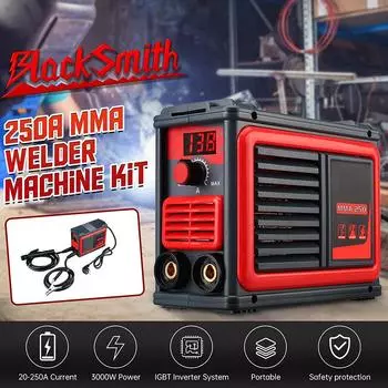 3000 Вт мини-сварочный аппарат MMA-250A, инверторный сварочный аппарат, IGBT, цифровой ЖК-дисплей, электросварочный аппарат с аксессуарами Standard package