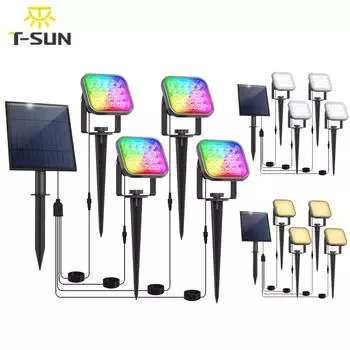 3000K/6000K/RGB Солнечный светодиодный светильник для улицы IP65 Солнечный светильник для украшения сада 4 в 1/2 в 1 Уличный супер яркий ландшафтный прожектор