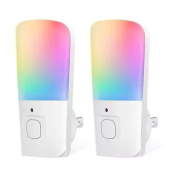 3000K RGB режим изменения цвета 0,5 Вт энергосберегающий светодиодный ночник с датчиком заката и рассвета для лестницы в прихожей White