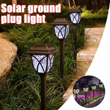 3000LM много светодиодных солнечных газонных светильников, наружных водонепроницаемых теплых световых садовых декоративных ламп для дорожек, дорожек, дворов, подъездных путей Warm light-2PCS